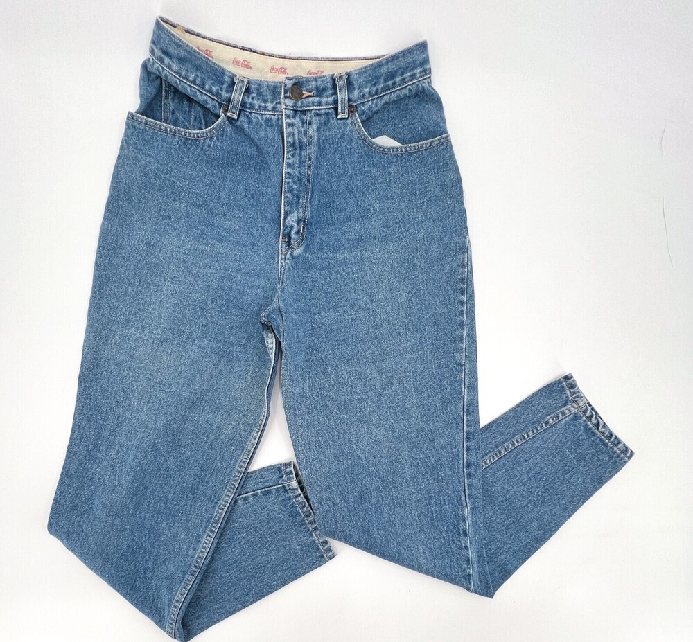 Vintage Coca Cola Jeans Womens 12 Blue Straight Tapered Leg High Rise Mom Jean